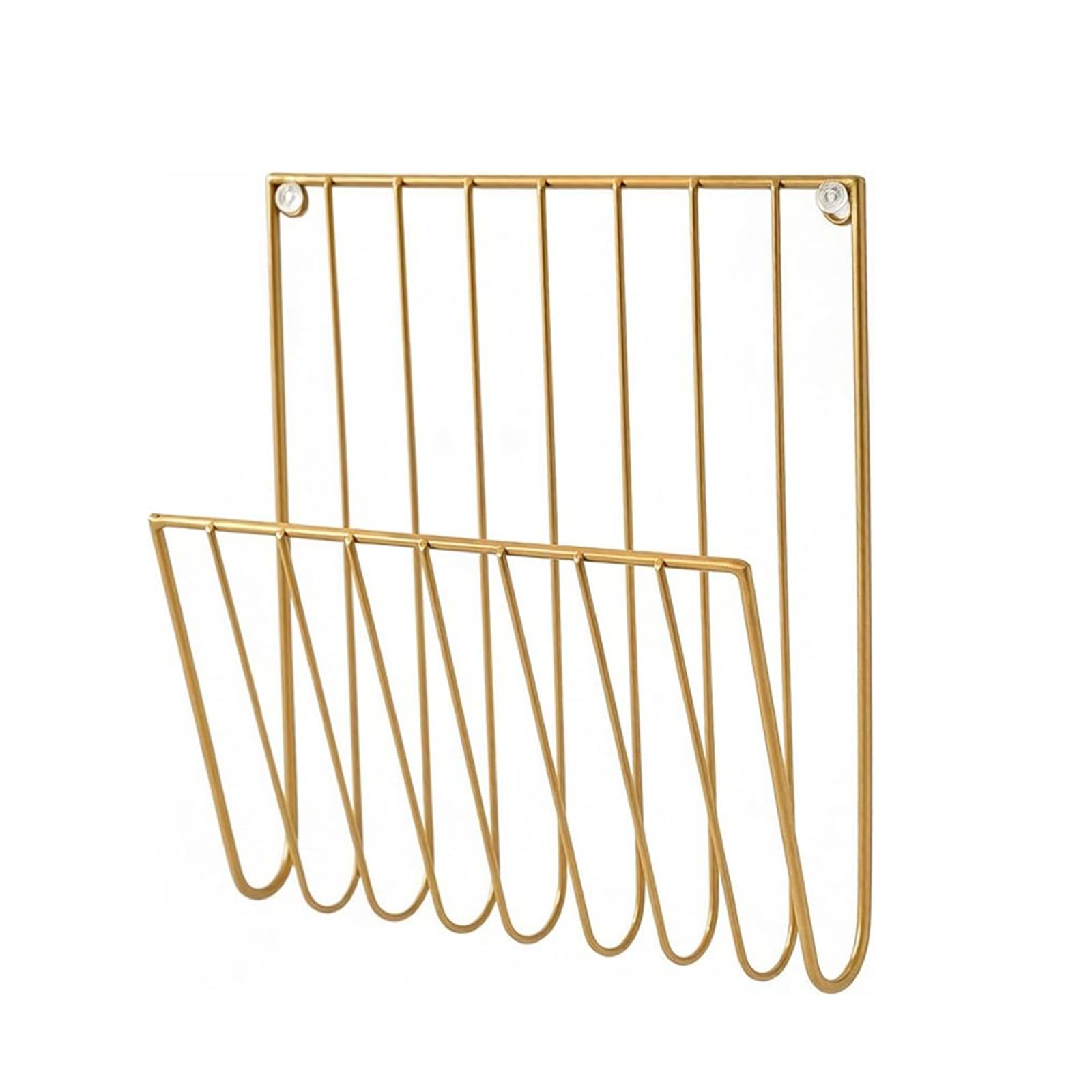 TWISAXC Sleek Wall Mounted Magazine Rack Crafted Robust Iron Golden