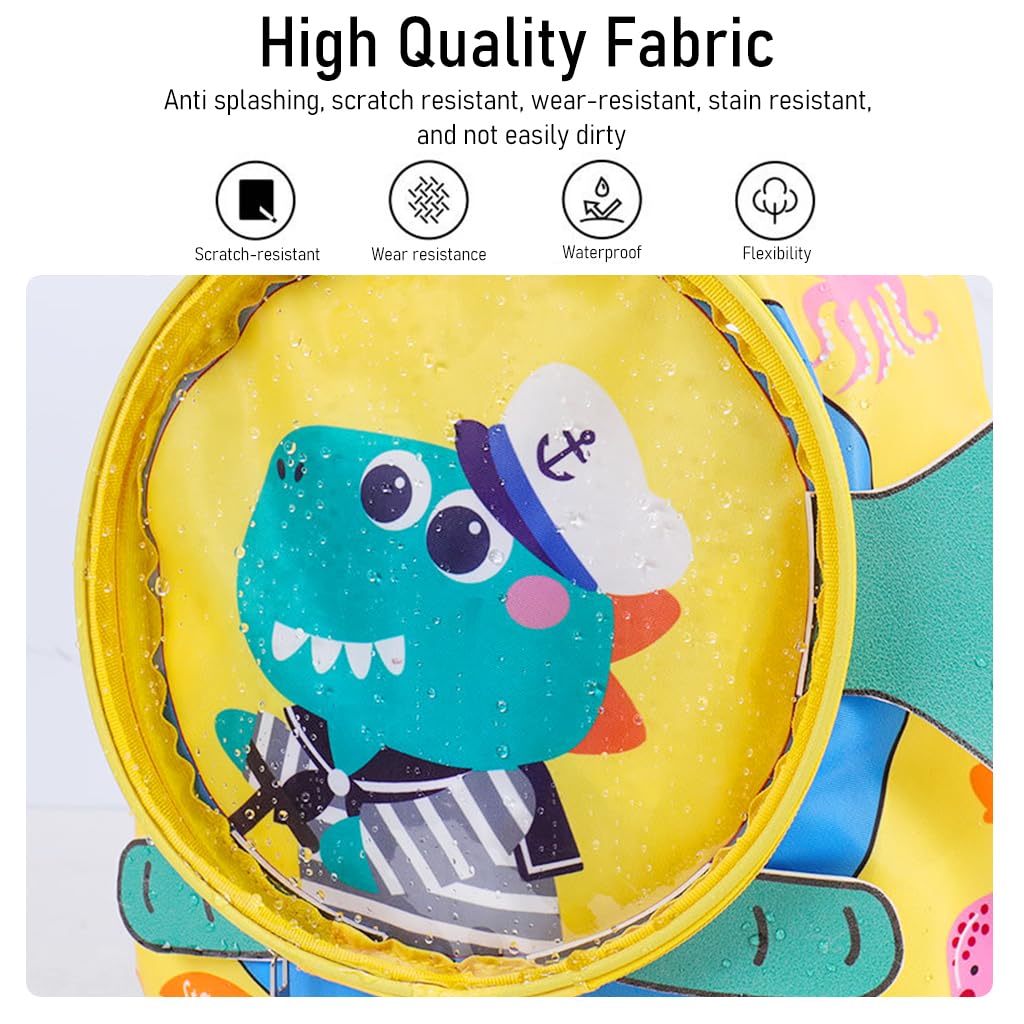 PALAY Swimming Bag for Kids Waterproof Shark Drawstring Backpack Yellow 3