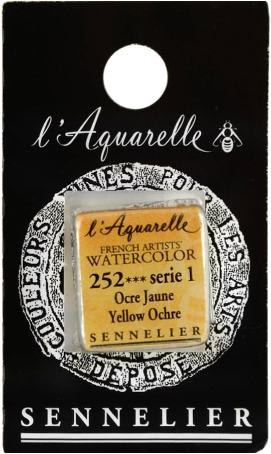 SENNELIER L'Aquarell French Watercolor Half Pan Replacement, Yellow Ochre