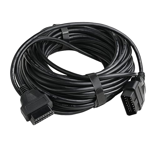 iKKEGOL Cable de extensión OBD2 OBDII completo de 16 pines para automóvil macho a hembra, extensor de diagnóstico, adaptador de cable OBD de perfil