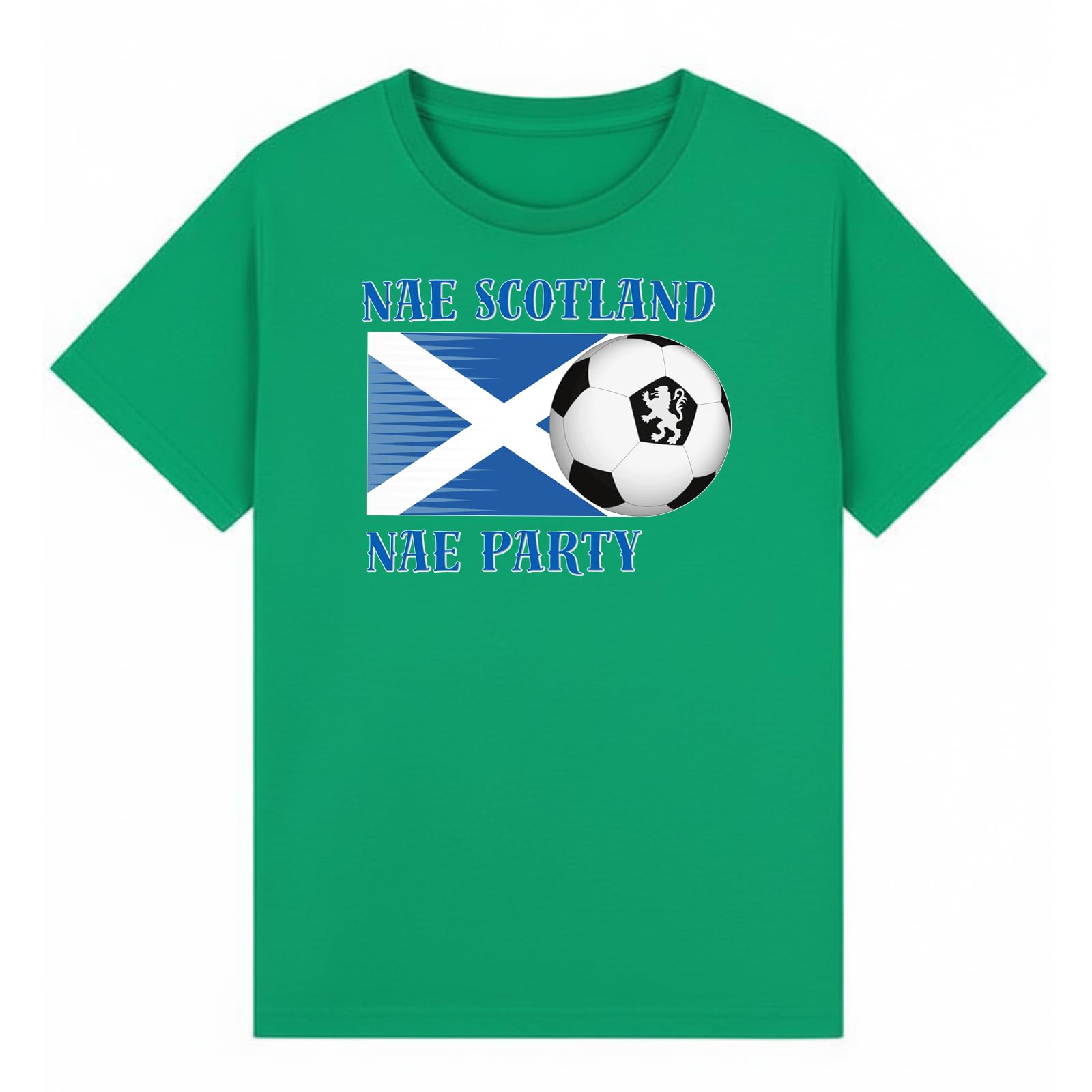 Nae Scotland Nae Party Sports Football Girls Graphic T-Shirt Retro Novelty Soccer Fan Tee Scottish Heritage Sportswear Apparel Kelly Green 14-15Y