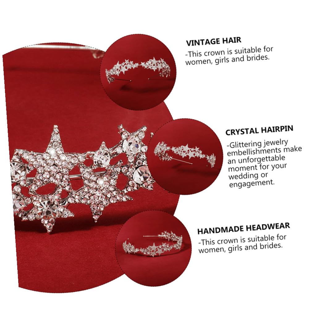 FOMIYES 3stücke Star Haarnadel Für Bräute Elegantes Wasserstein-haaraccessoire Funkelndes Headdress Für Hochzeiten Und Besondere Anlässe Silberschimmer Anpassbar An Verschiedene