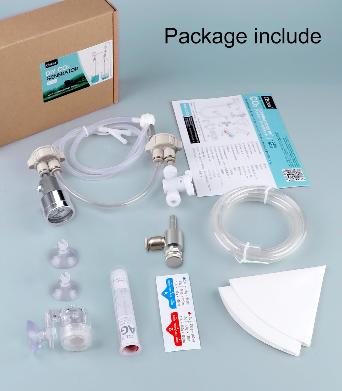 Clscea Aquarium DIY CO2 Generator System Kit with Needle Valve & CO2 Diffuser, G211 - image 6