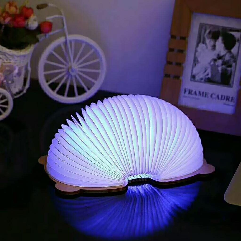 7xRicaricabile Pieghevole Libro Lampada Da Lettura USB Luce Marrone Scuro RGB - S