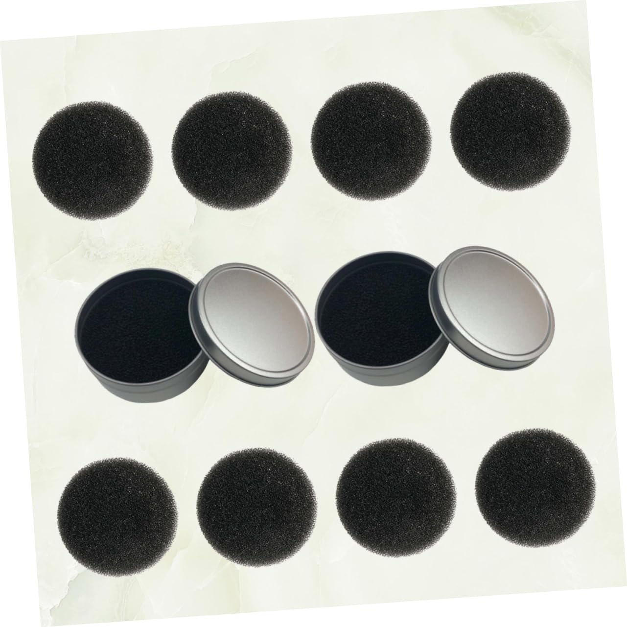 Mipcase 3sets Spugne Per La Pulizia Dei Pennelli Da Trucco Kit Di Pulizia Veloce Include Strati e Ricambi Cotone Per Rimuovere Trucco