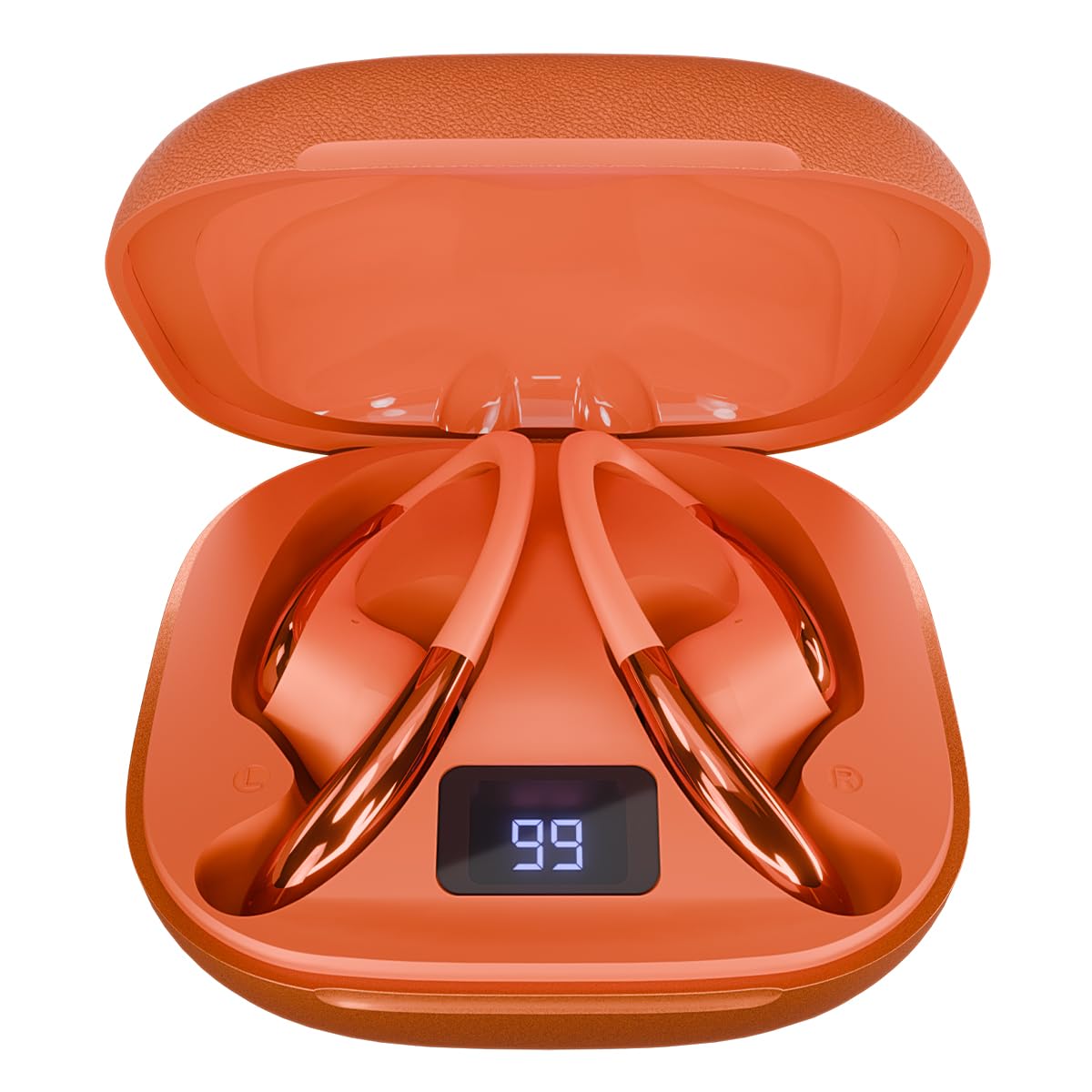 DwOTS Sense Pro True Wireless Earbuds, 42dB ANC, Voice-First Mic System for Clear Calls, Skin-Friendly Ear Hooks, 12mm Drivers, Dual Pairing, Sweat Resistant, Advanced Bluetooth Ear Buds (Orange)-image-32