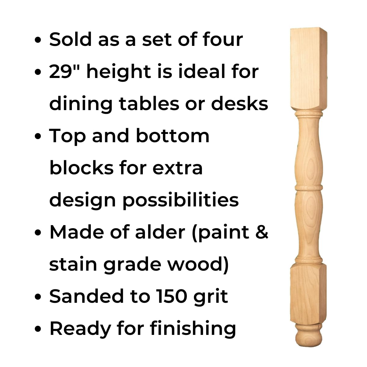 Dining Table Pedestals- Unfinished Wood Table Legs | Ray Brothers Woodwork-240387