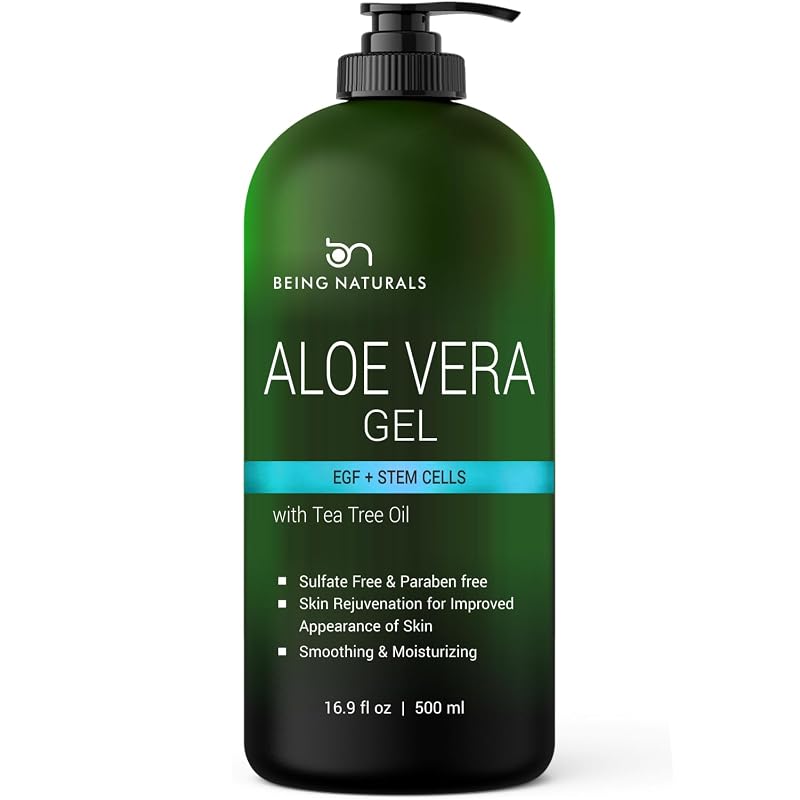 Being Naturals Gel de aloe vera com EGF, Stem Cell e óleo de alecrim, 500 mL