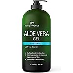 Being Naturals Aloe vera Gel - from 100% Pure Organic Aloe Infused with EGF, Stem Cell, Rosemary Oil - Natural Raw Moisturizer for Face, Body, Hair. Perfect for Sunburn, Acne, Razor Bumps 16.9 fl oz