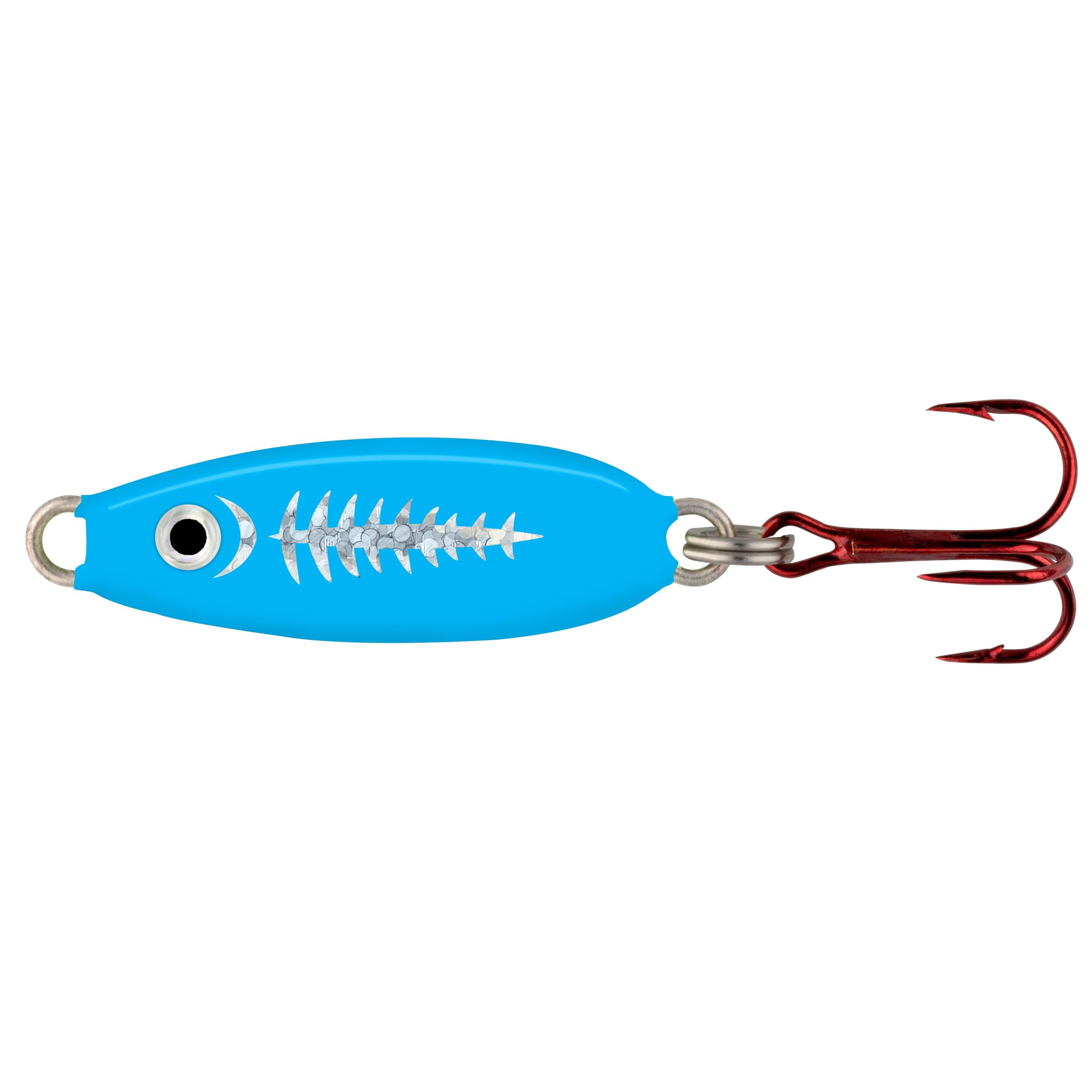 Northland Fishing Tackle Forage Minnow Ice Fishing Jigging Spoon Lure, for Walleye, Crappie, Bluegill, Trout, & More, Super-Glo Exo Blue, 1/8 Oz, 1