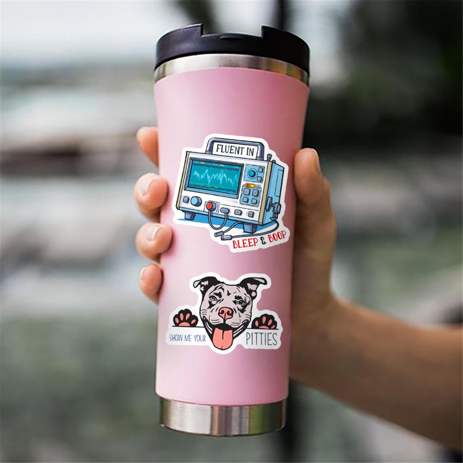 50 Pcs Funny Veterinary Stickers and Decals, Cute Veterinarians Vinyl PVC Waterproof Stickers for Water Bottle Skateboard Luggage Laptop Computer Phone, Vet Tech Party Supplies for Teens Adults