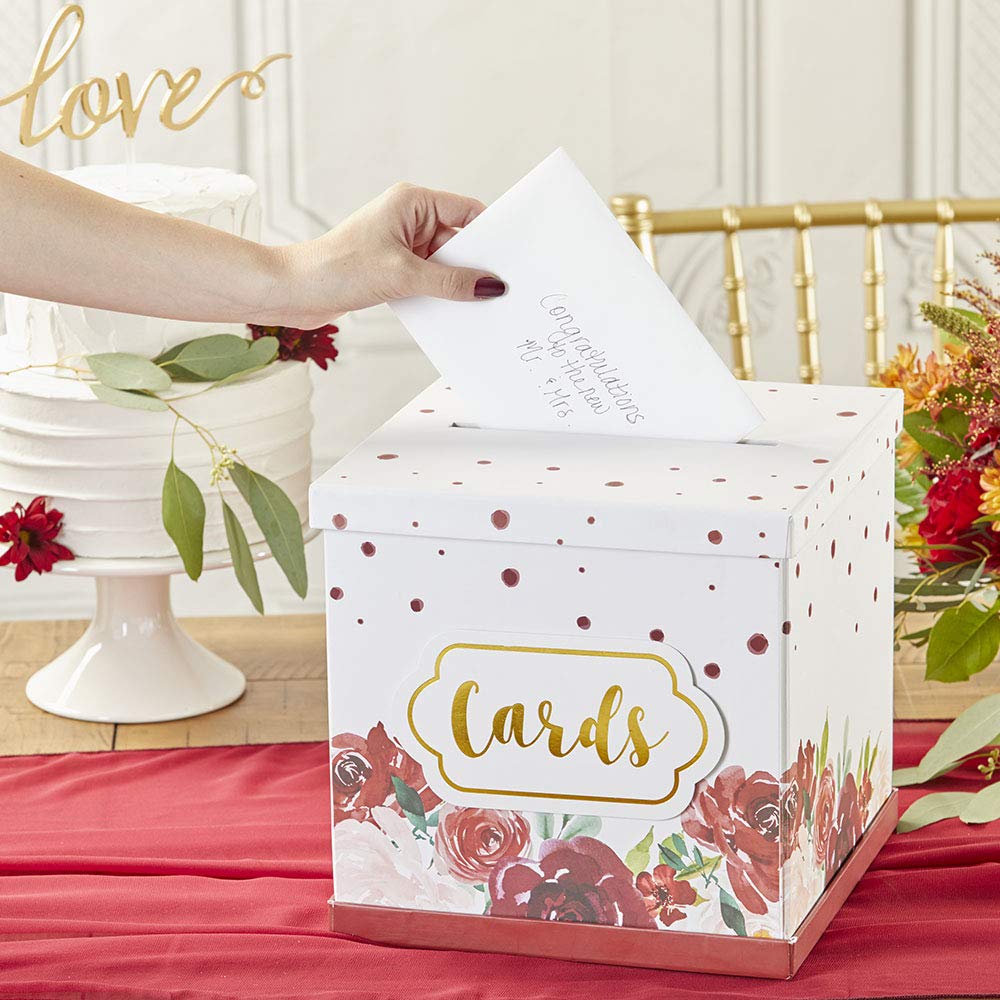 Kate Aspen 28506NA Wedding Card Box, Paper, Burgundy Blush