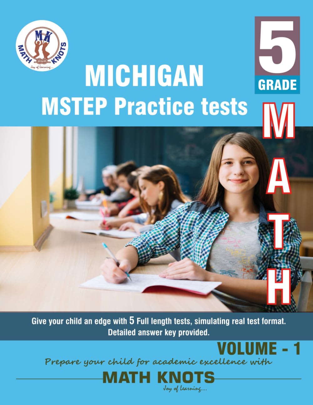 Michigan State , 5th Grade MATH Practice Tests ,Volume 1