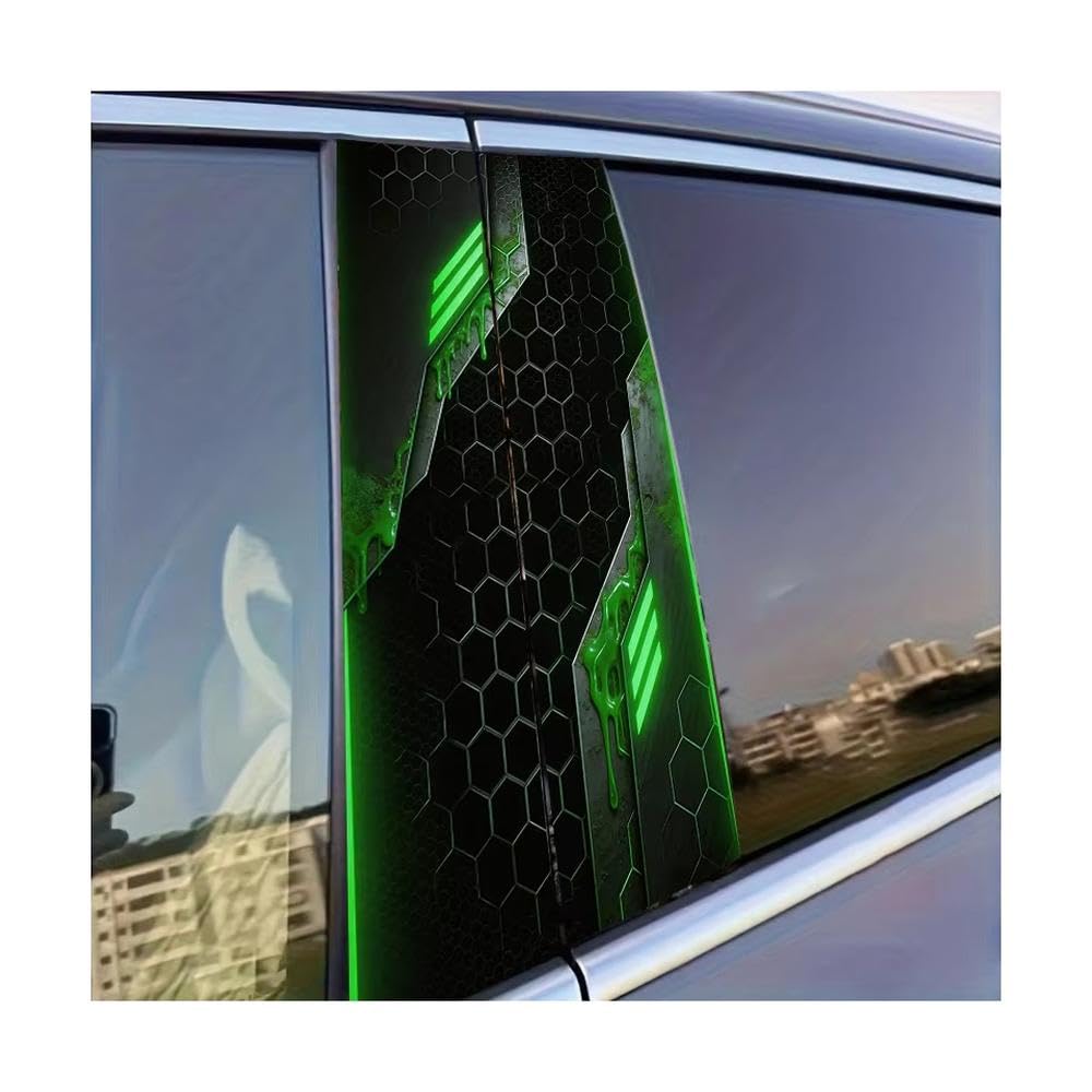 Dabhuoc One Color Car Parts 2 Pcs Car Center Column Decal Mechanical Slime Glossy Material Protective Film