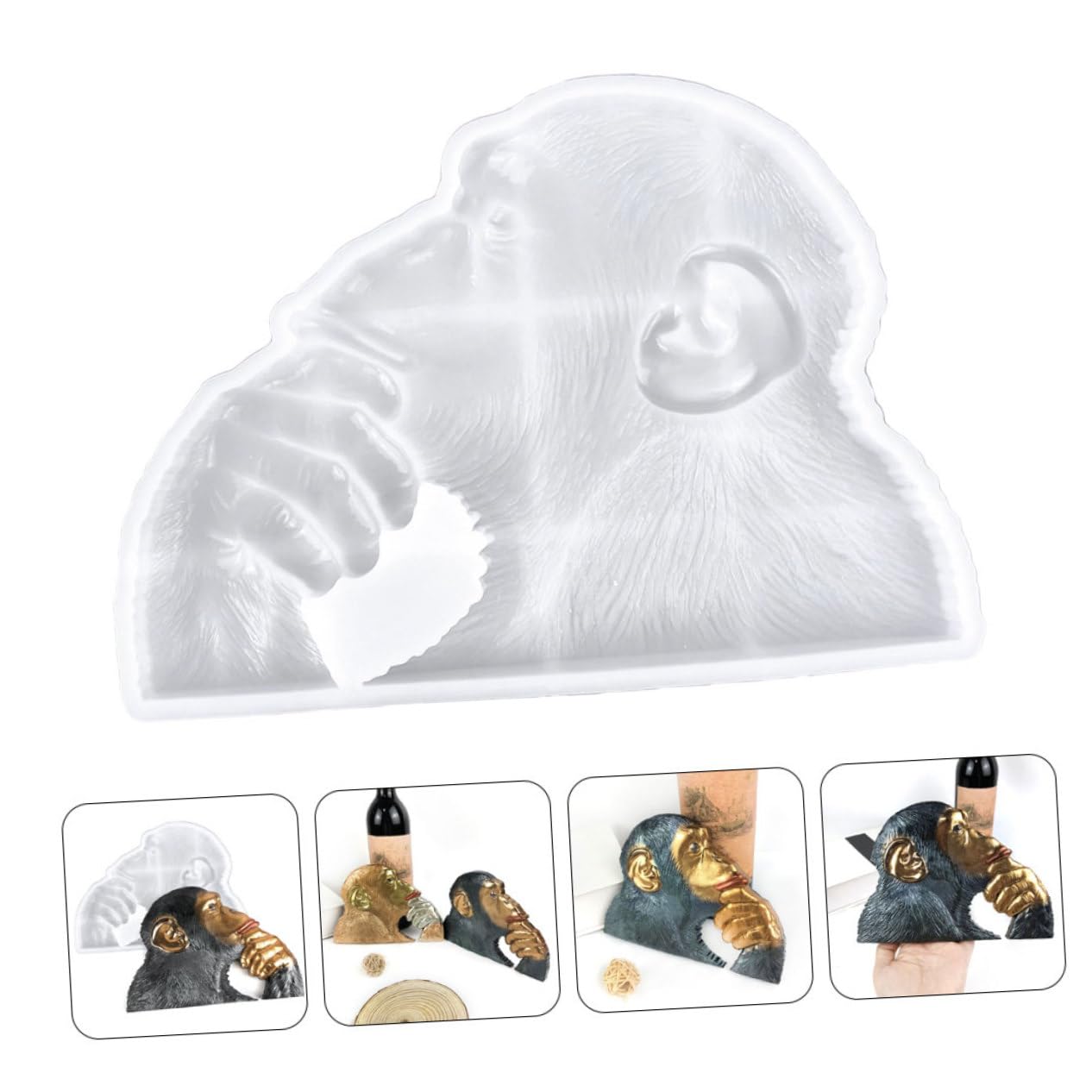 Housoutil 4 Pièces Moule Silicone Forme de Moule Diy Flexible pour Décorations Artisanales pour Personnalisées Amusants