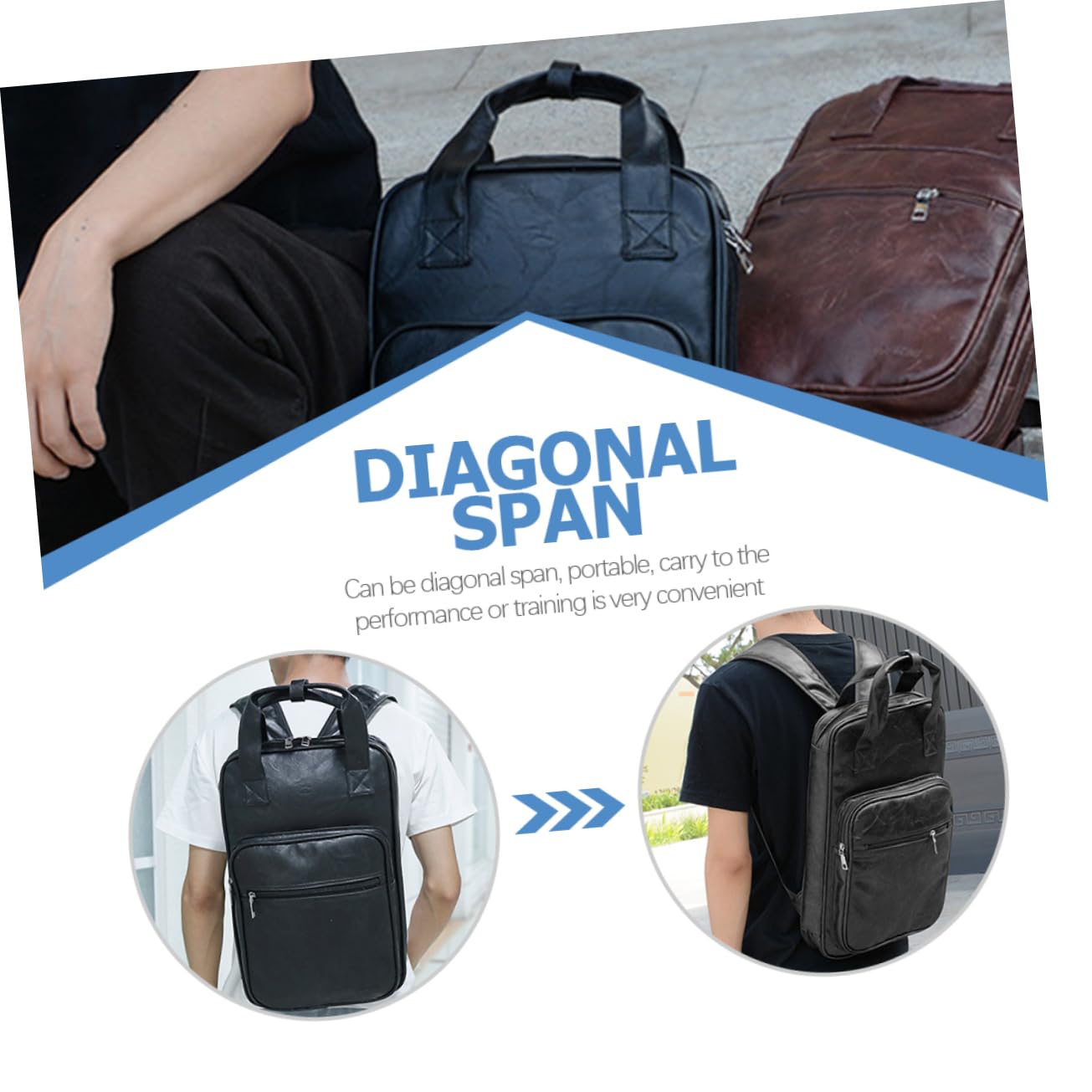 Borsa per Bacchette da Batteria in Pu+ Cotone + 420d, Resistente e Capiente per Spartiti e Libri, per Studenti e Insegnanti