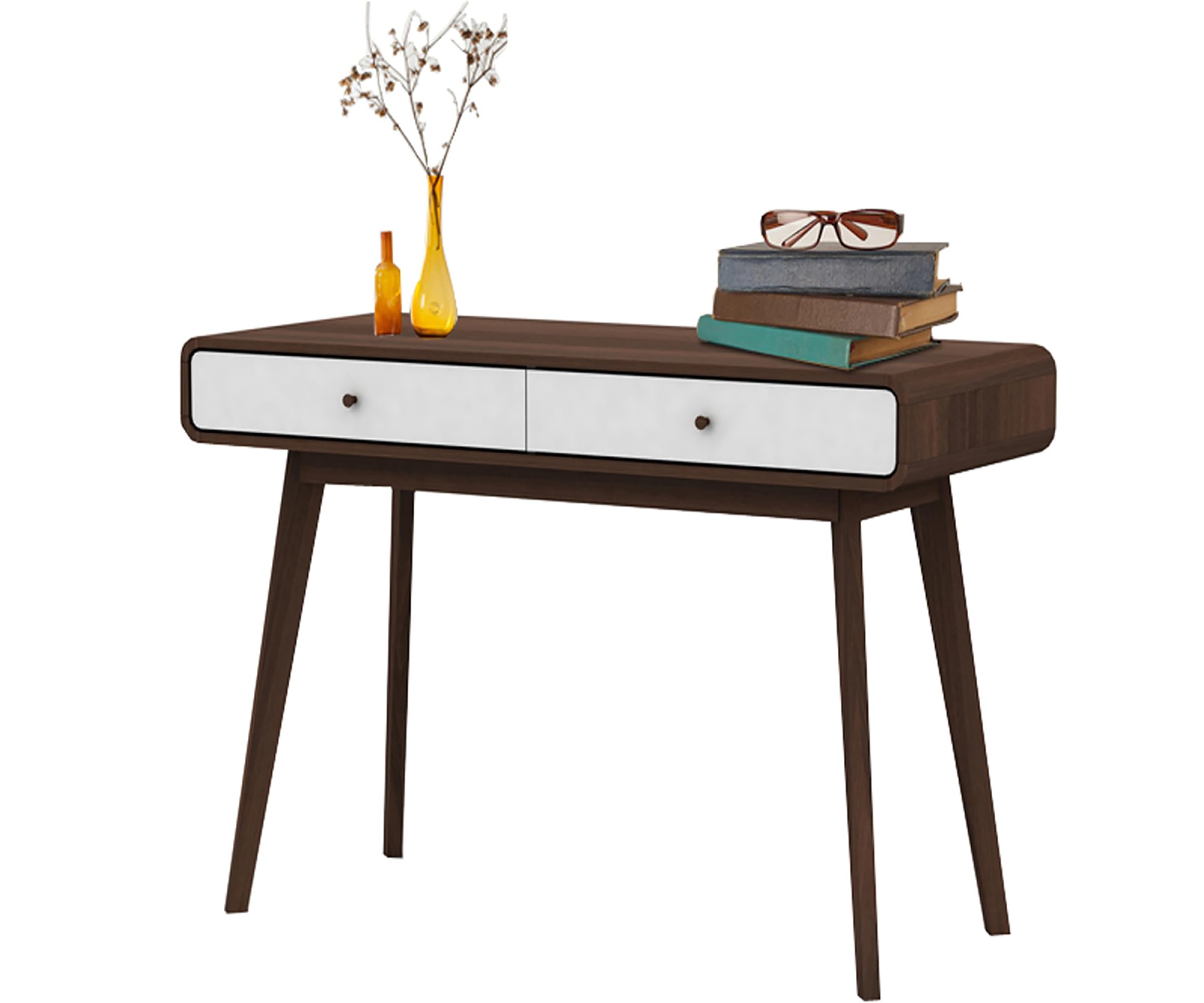 DHP Furniture Cassie Desk, Walnut White, 50x120x79cm (DxWxH)