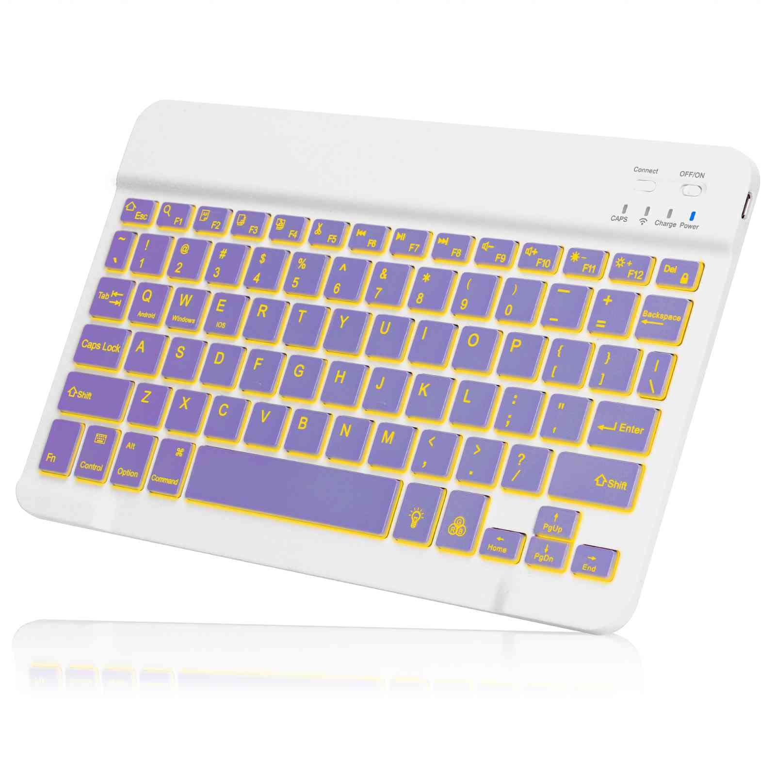 UX030 Lightweight Ergonomic Keyboard with Background RGB Light, Multi Device Slim Rechargeable Keyboard Bluetooth 5.1 and 2.4GHz Stable Connection Keyboard Compatible with Dell Latitude E6540 Laptop