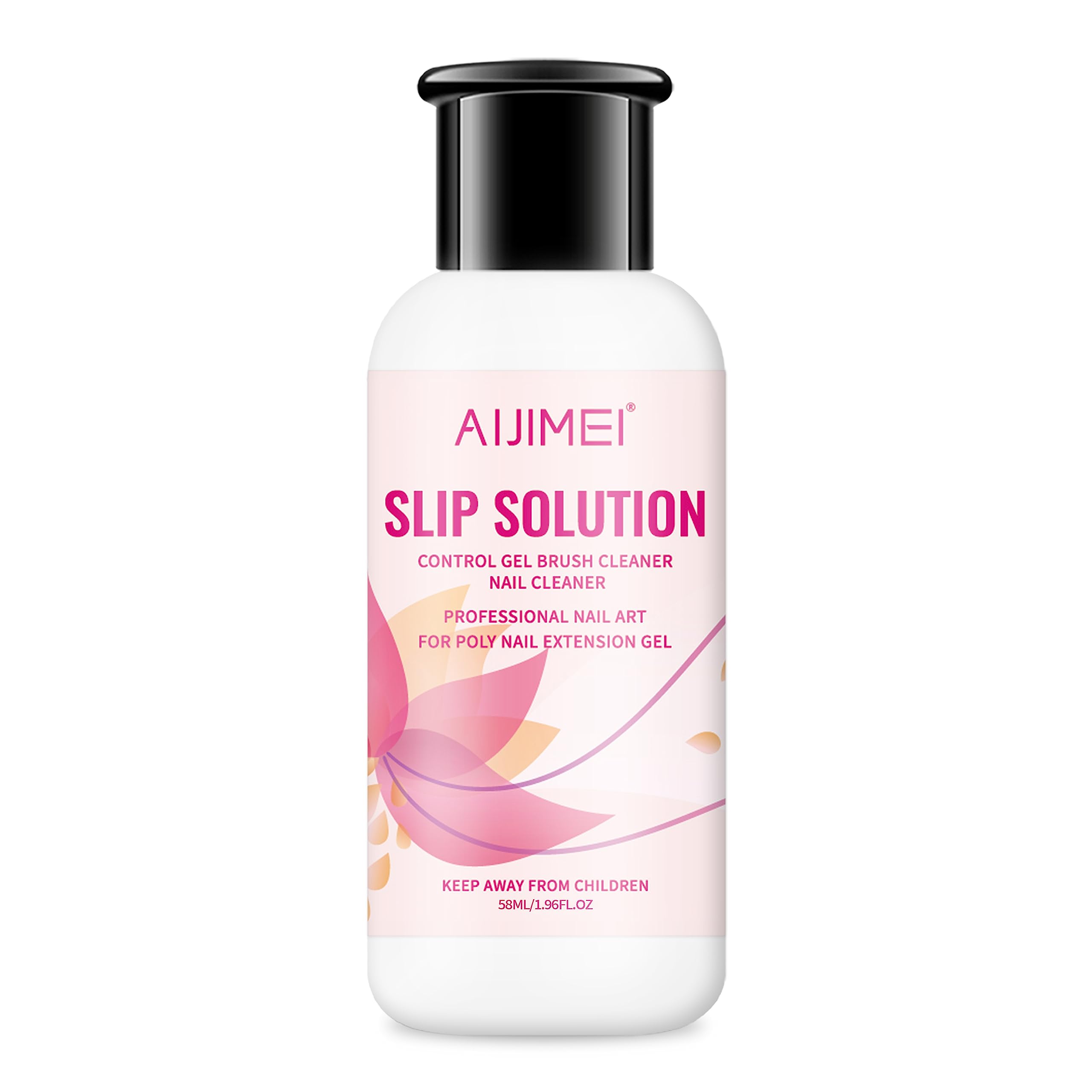 AIJIMEI Nail Slip Solution Poly Nail Gel Slip Solution Nail Extension Slip Solution for Poly Nail Gel Nails Nail Art for Beginner and Professional (58ml/2fl.oz)