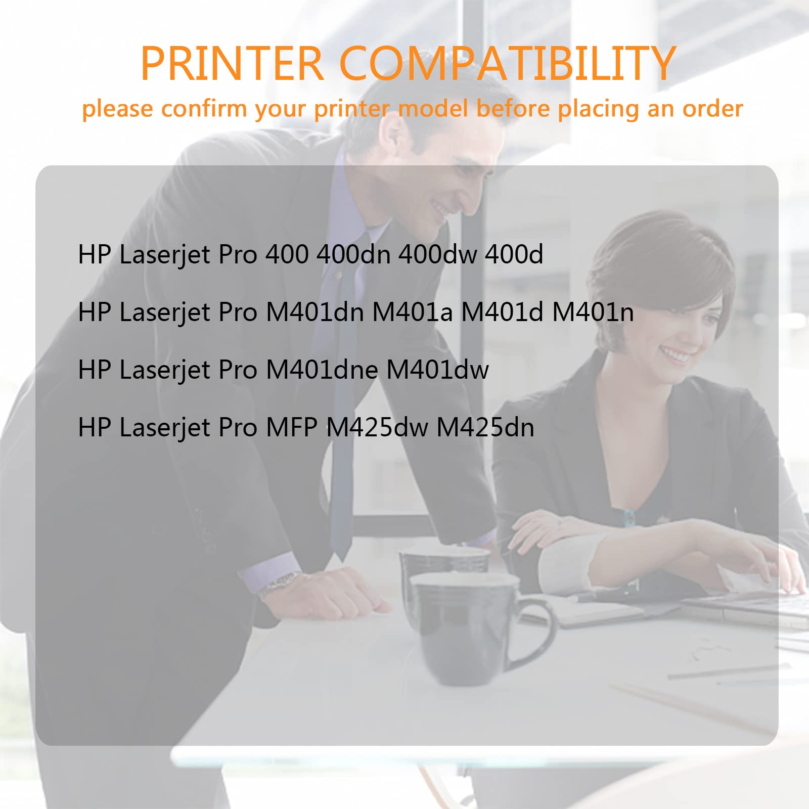 Compatible pour HP CF280A 80A CF280X 80X Noir Cartouche de Toner Compatible pour Imprimante HP LaserJet Pro 400 M401dn M401n M401dw M401a M401d M401dne M401 MFP M425dn M425dw M425 (4X Noir)