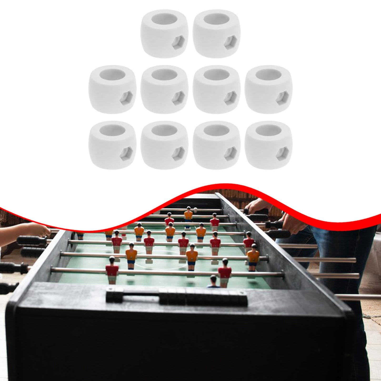Anelli di Arresto per Porta da Calcio Balilla in Plastica, Accessori di Precisione (10 Pezzi)