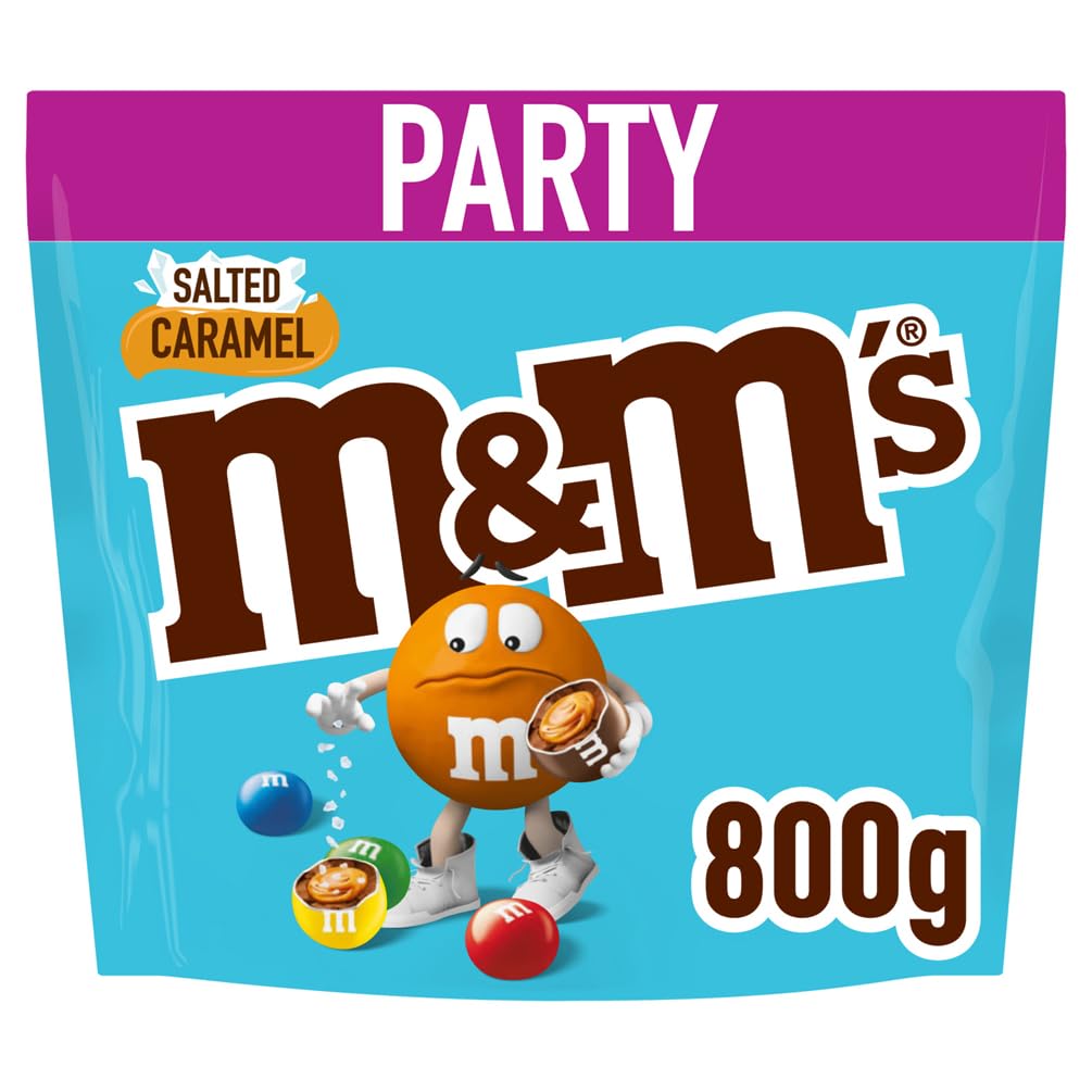 M&Ms Chocolate Bag, Salted Caramel & Milk Chocolate, 800g Party Bag, Bulk Chocolate, Ideal as a Chocolate Gift, Chocolates Snacks and Sharing Chocolate (packaging may vary)