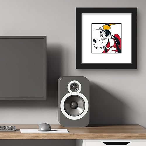 Miniatura 5 de Gallery Pops Disney Mickey and Friends - Arte de pared de Goofy Expressions Bashful, versión enmarcada negra, 12 x 12 pulgadas