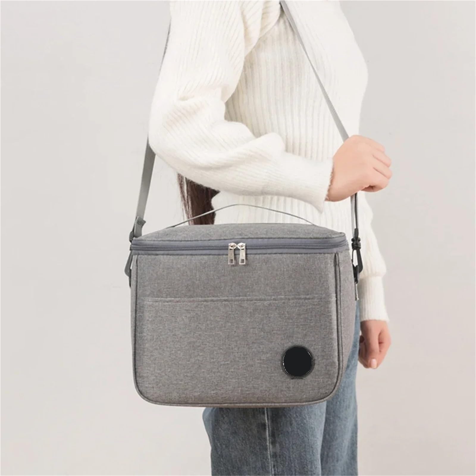 Borsa frigo Borse da pranzo impermeabili spesse e di grande capacità tenute in mano con spallacci isolati per Esterni
