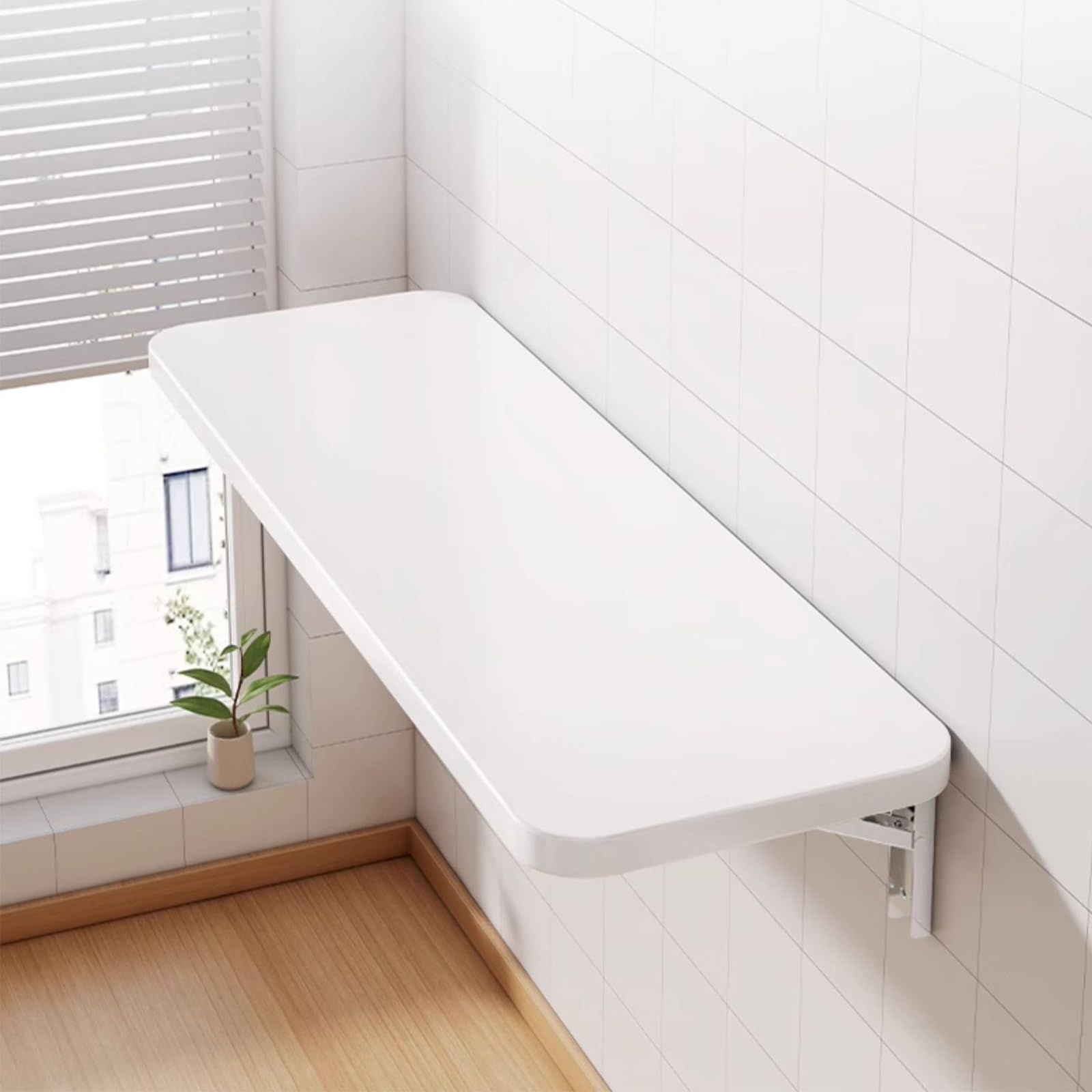 Klappbarer Wandschreibtisch, an der Wand montierter Klapptisch für kleine Räume, kleiner Holzschreibtisch für die Küche im Büro, für den Balkon, die Büroküche, die Waschküche zu Hause (B, 40 x 100 cm)
