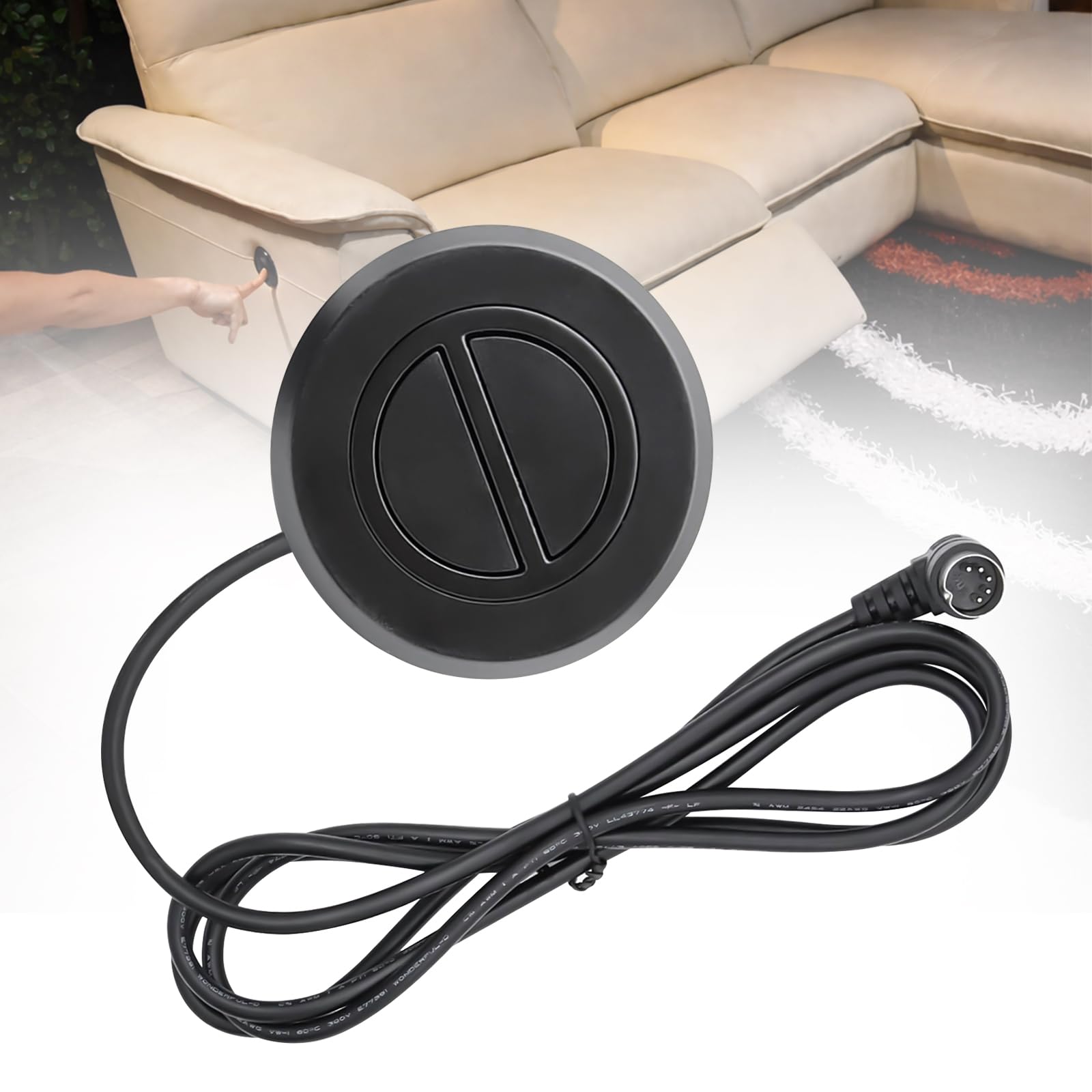 Power Recliner Switching with Two Button Five Pin Plug for Electric Sofa Lift Chair,Round Hand Control Handset Lift Chair Remote Replacement