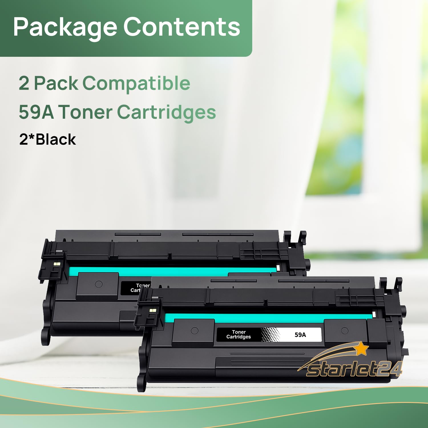 Starlet24 2X 59A Toner Noir Compatible avec HP 59A 59X CF259A CF259X