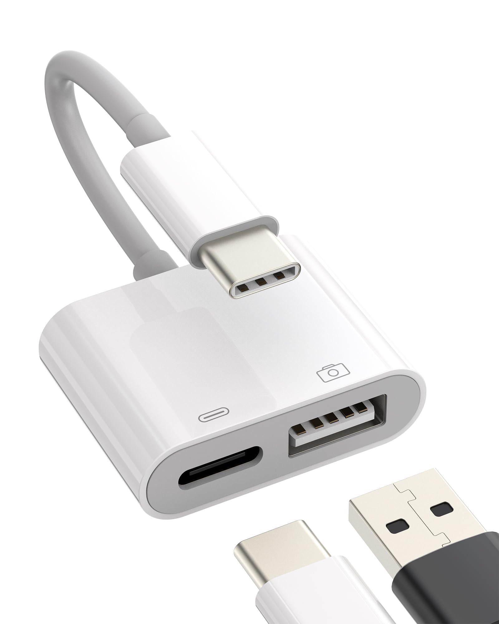 【1本450円2本目+100円】各種USBケーブル・変換アダプターなど 3in1 Lightning変換アダプタ＆Type-C変換アダプタ付microUSBケーブル