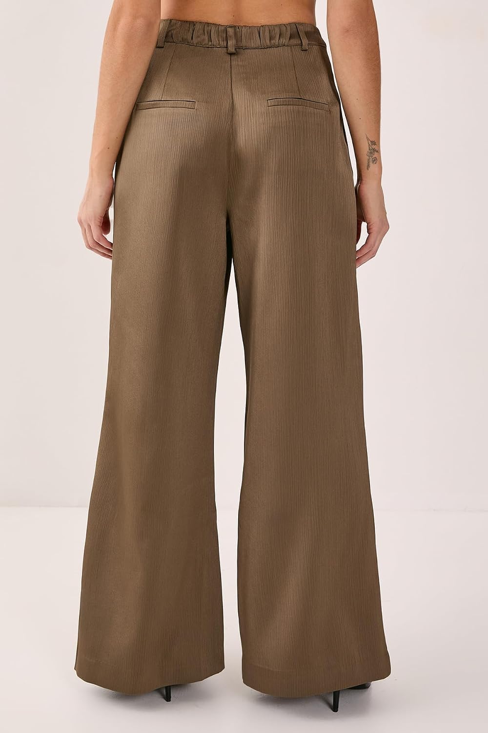 Nasty Gal Women's Satin Pleated Tailored Pants