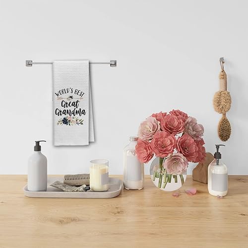 Miniatura 4 de Dibor World's Best Great Grandma - Toallas de cocina florales para cocina, paños de cocina, paños de cocina, paños de cocina para baño, cocina,