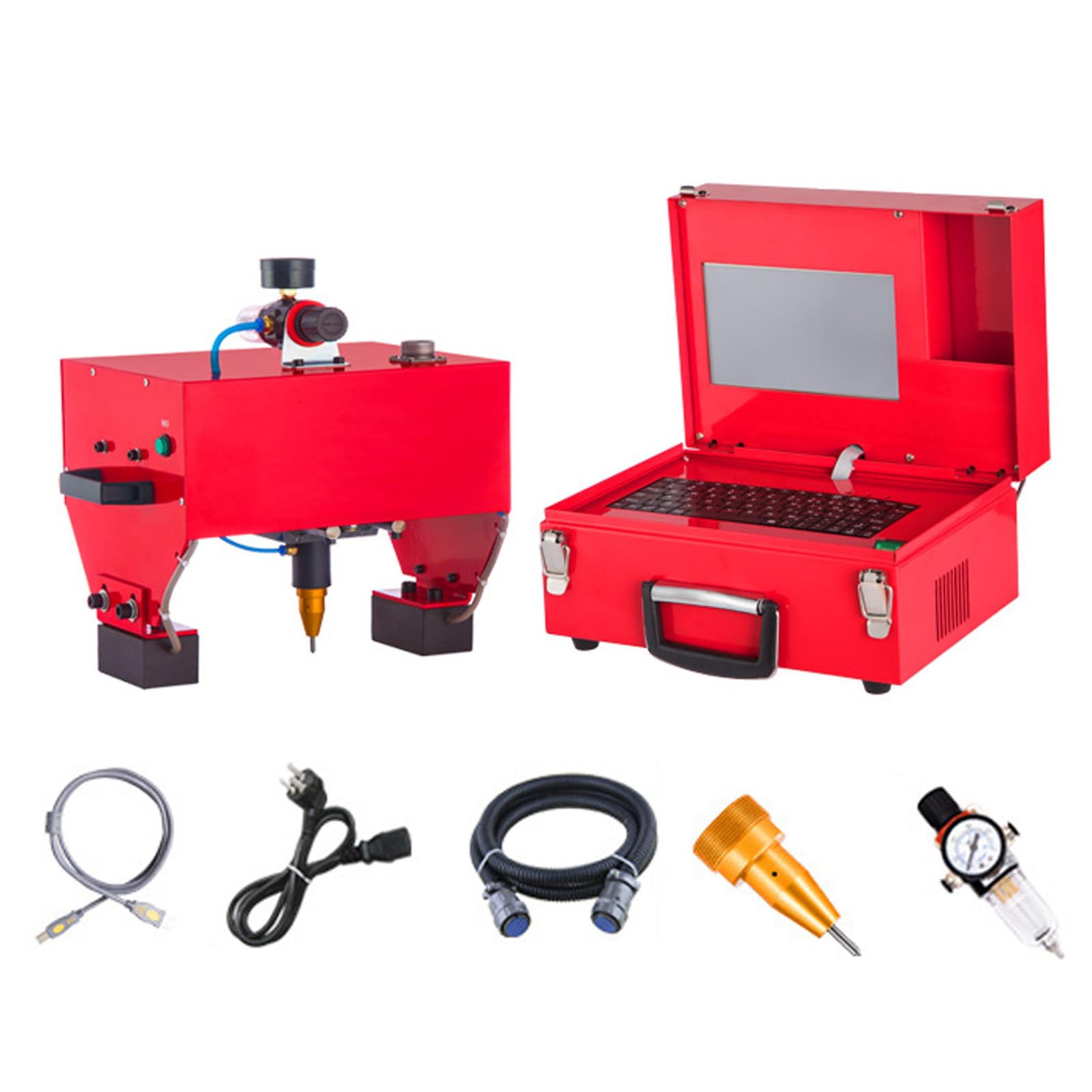 Máquina de grabado neumática portátil para materiales duros, ideal para marcar códigos VIN y números de chasis