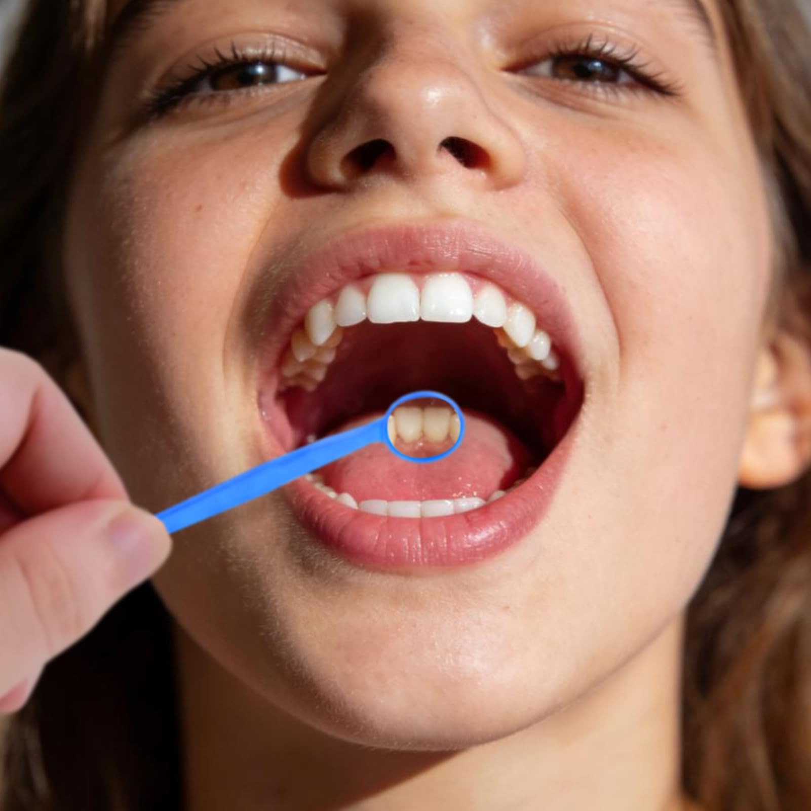 Specchietti per bocca monouso per esame dentale da 150 pezzi Specchietto per bocca antiappannamento per specchio dentale orale(Blue)