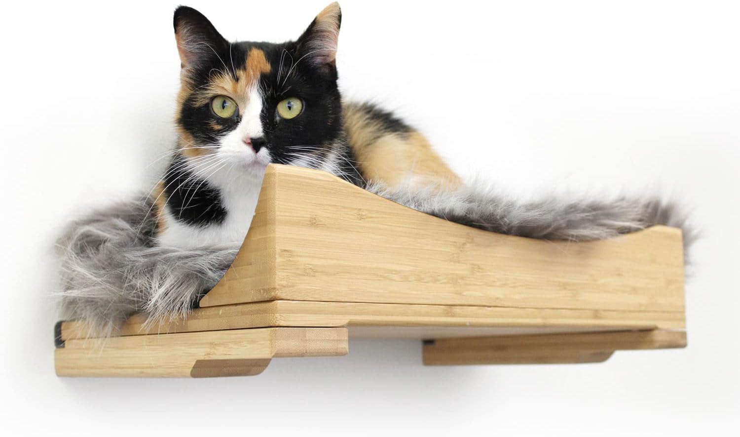 Catastrophic Creations The Nest Cat Bed – Modern Cat Bed – Bamboo Bed for Cats – Warm & Plush Pet Bed – Modular Cat Beds for Indoor Cats – Faux Fur Nap Cat Bed