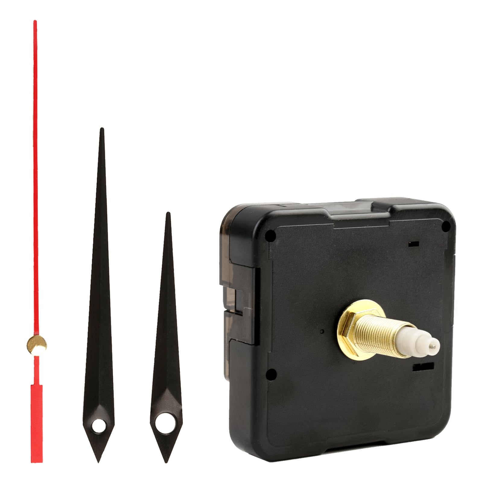 Silent Quartz Clock Mechanism Kit, Replacement Clock Movement - Battery Powered with Silent Movement, Long and Short Shaft, 3 Sets of Clock Hands, Easy Installation for Wall Clock Repair and Replacem