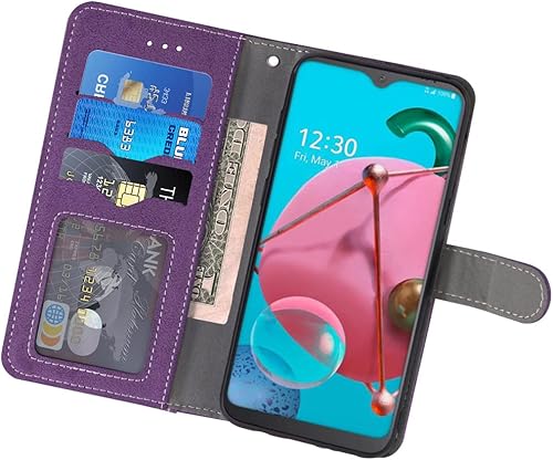 Miniatura 9 de Asuwish LG K51Q51Reflect - Funda de piel con función atril para LG LM-K500UM y mujeres y niñas, color negro