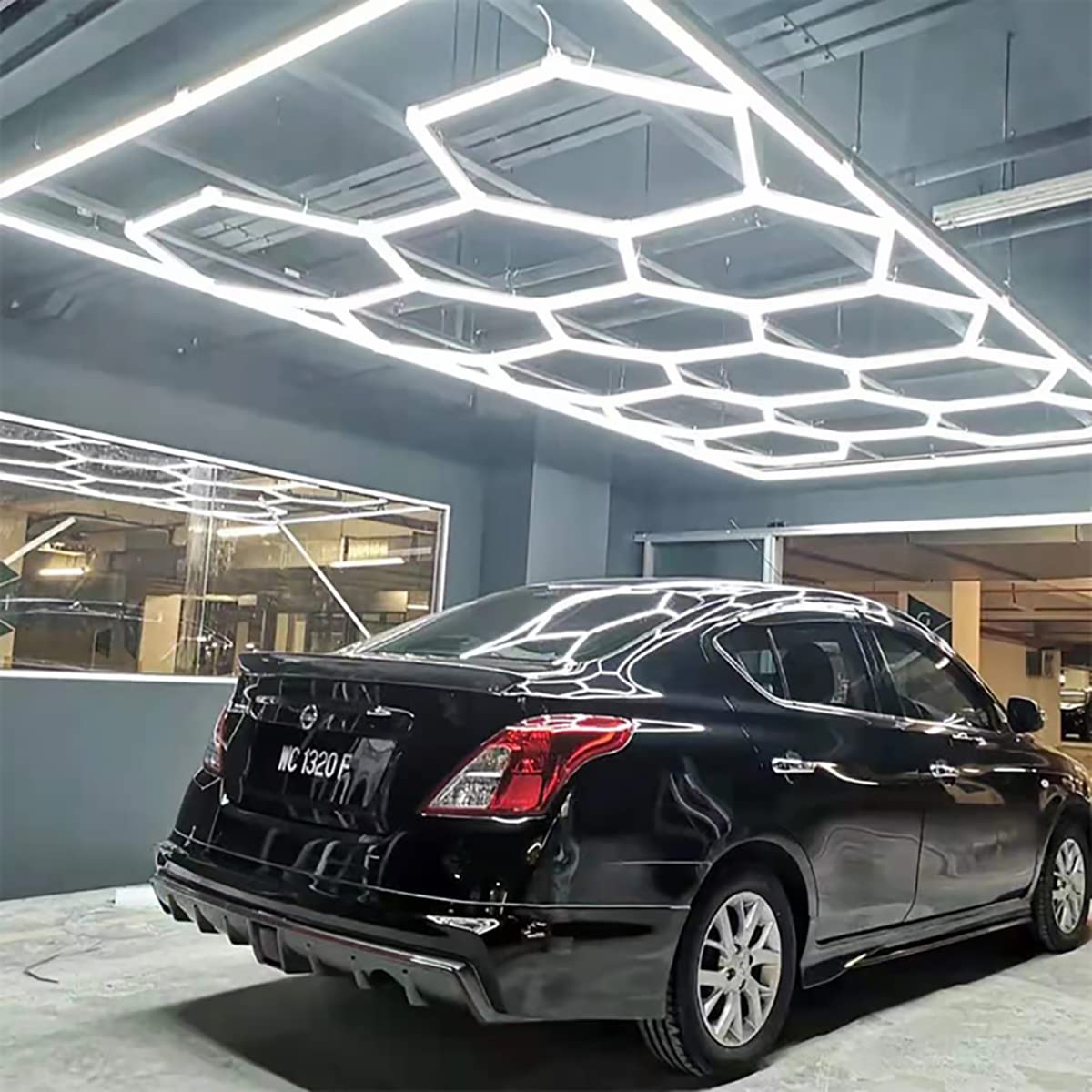 LED-Licht, sechseckig, für Auto-Details, 534 W, 60.000 lm, 6500 K, tagesweiß, für Autopflege, Waschraum, Garagendecke