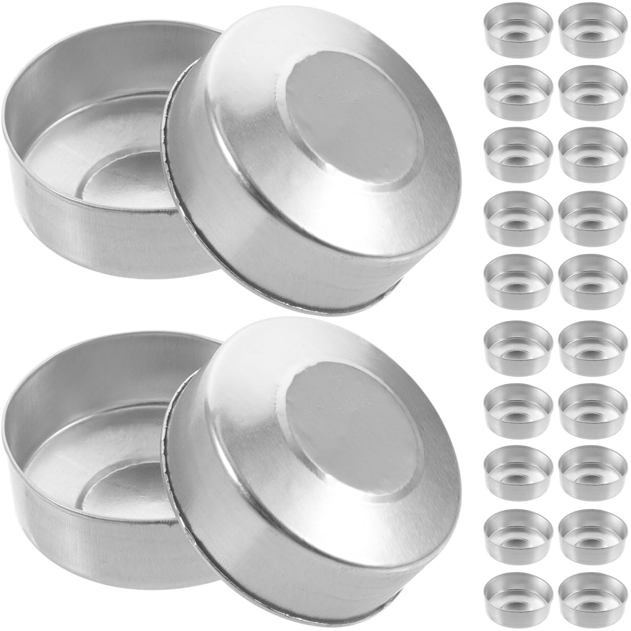 Gatuida 500pcs Aluminum Tea Light Mould Tea Light Empty Cases Candle Making Supplies Christmas Decorations