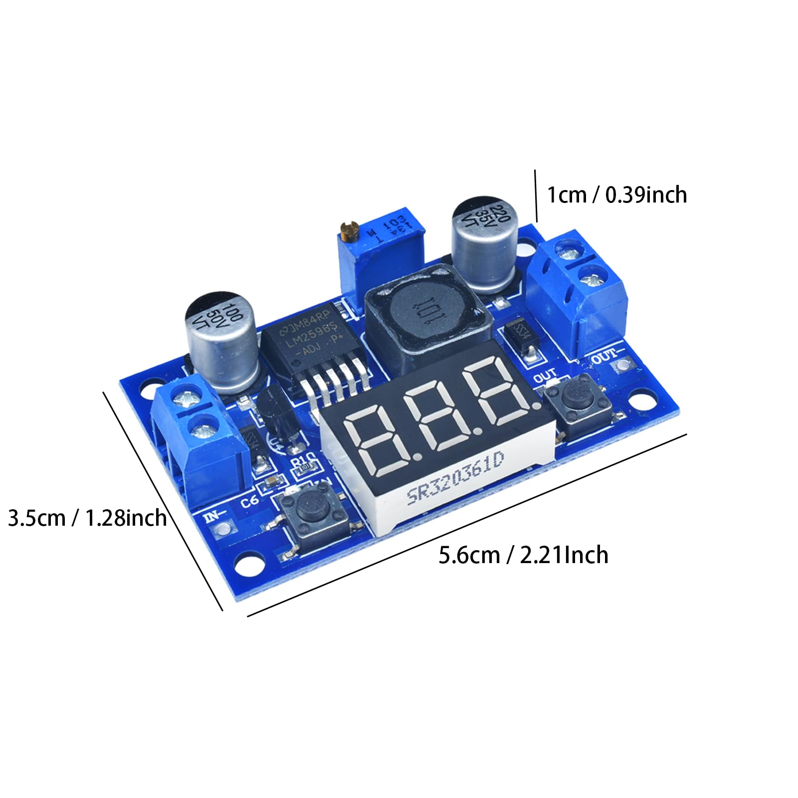 3 Stücke Einstellbares DC-DC Step Down Buck Power Convert Modul-2596 4.0-40V Eingang auf 1.25-37V