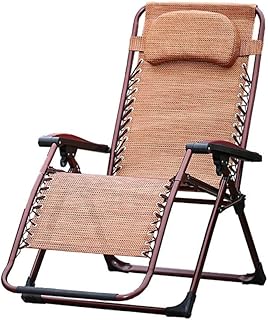 NO BRAND Tumbonas Jardin Gravedad Presidente, Gran Angular reclinable de Acero Soporte Tubular Silla seleccionado, jardín, terraza, Silla portátil Larga terraza