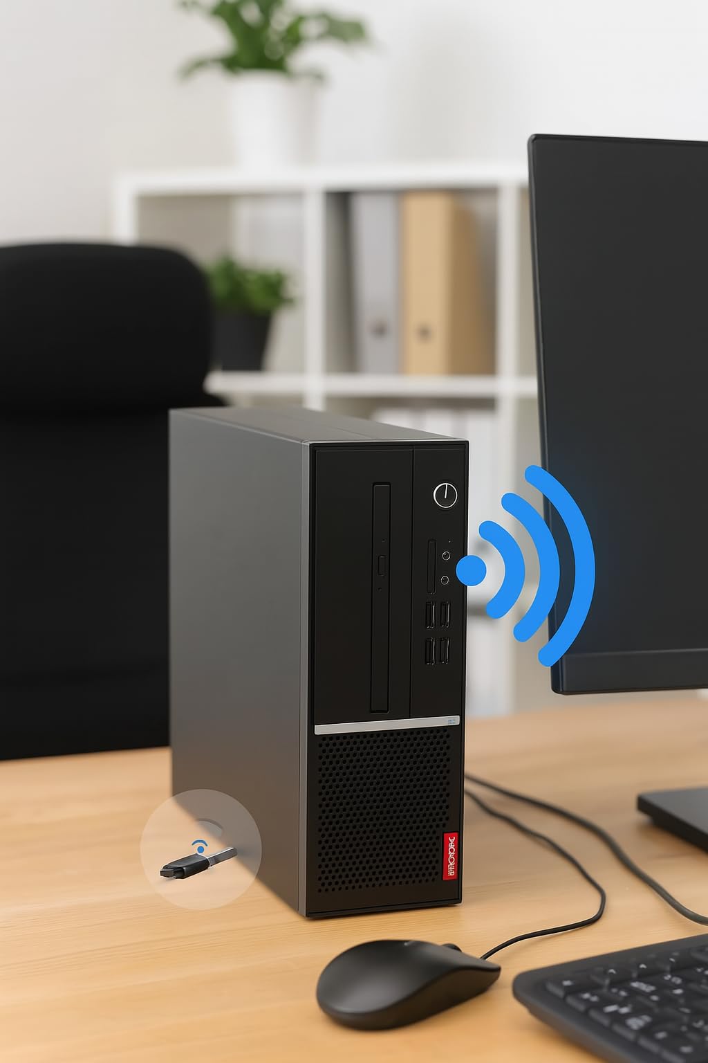 Lenovo ThinkCentre V530S SFF PC Computer Intel i5-8400 RAM 16GB DDR4 SSD 512 GB Wi-Fi Windows 11 Pro Generalüberholt)