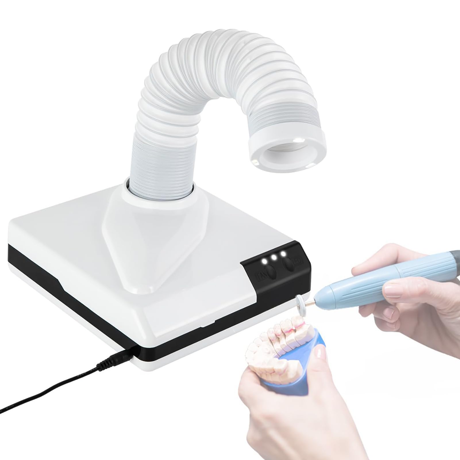 Portable Laboratoire Dentaire Broyage Aspirateurs,60w Petit Mini Nouveau Moteur Dentaire,avec éQuipement D'Outils Dentaires LED,Forte Aspiration,Faible Nioce Silencieux
