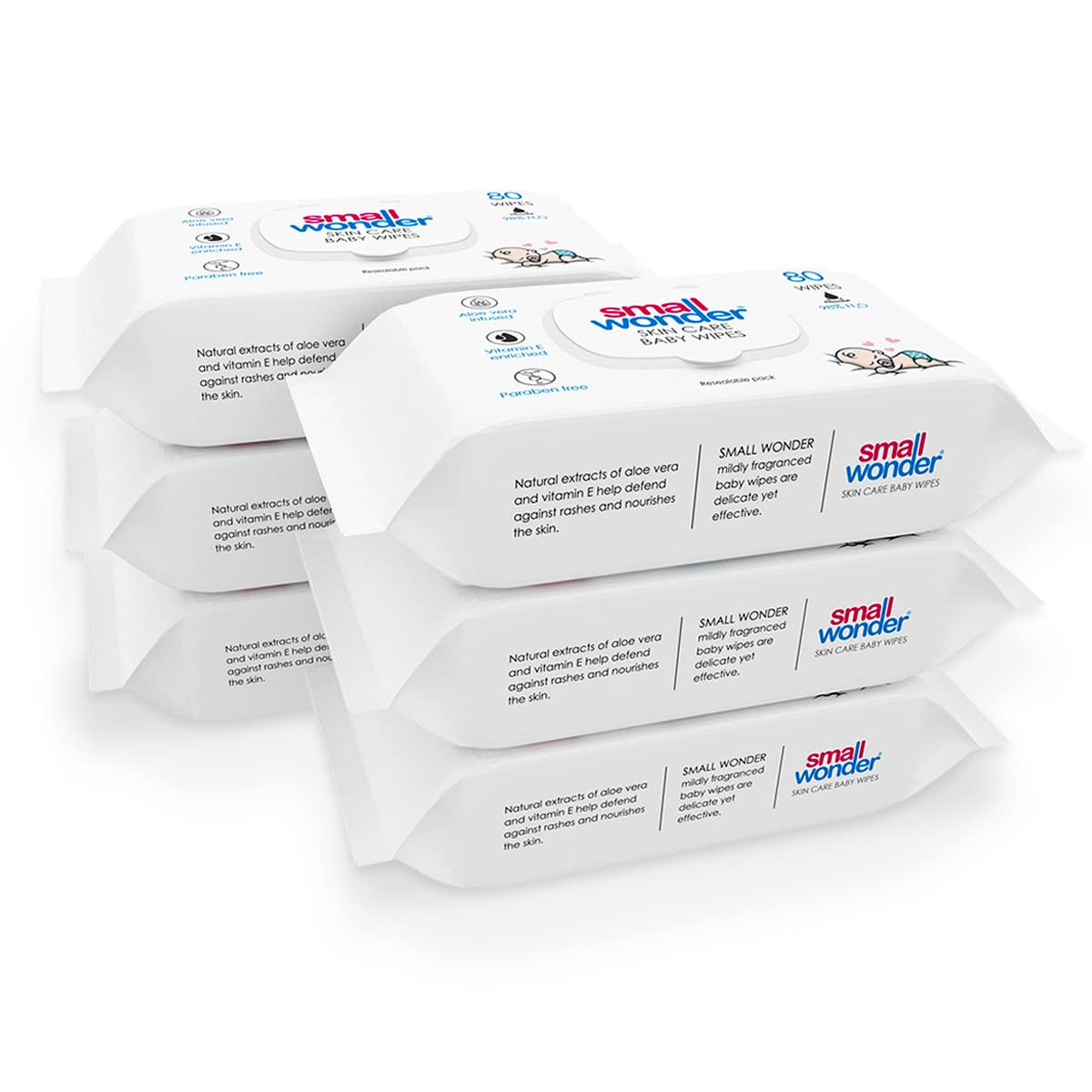 Small Wonder Skin Care Baby Wipes (Pack of 4) – 320 Wipes Small Wonder Skin Care Baby Wipes (Pack of 4) – 320 Wipes