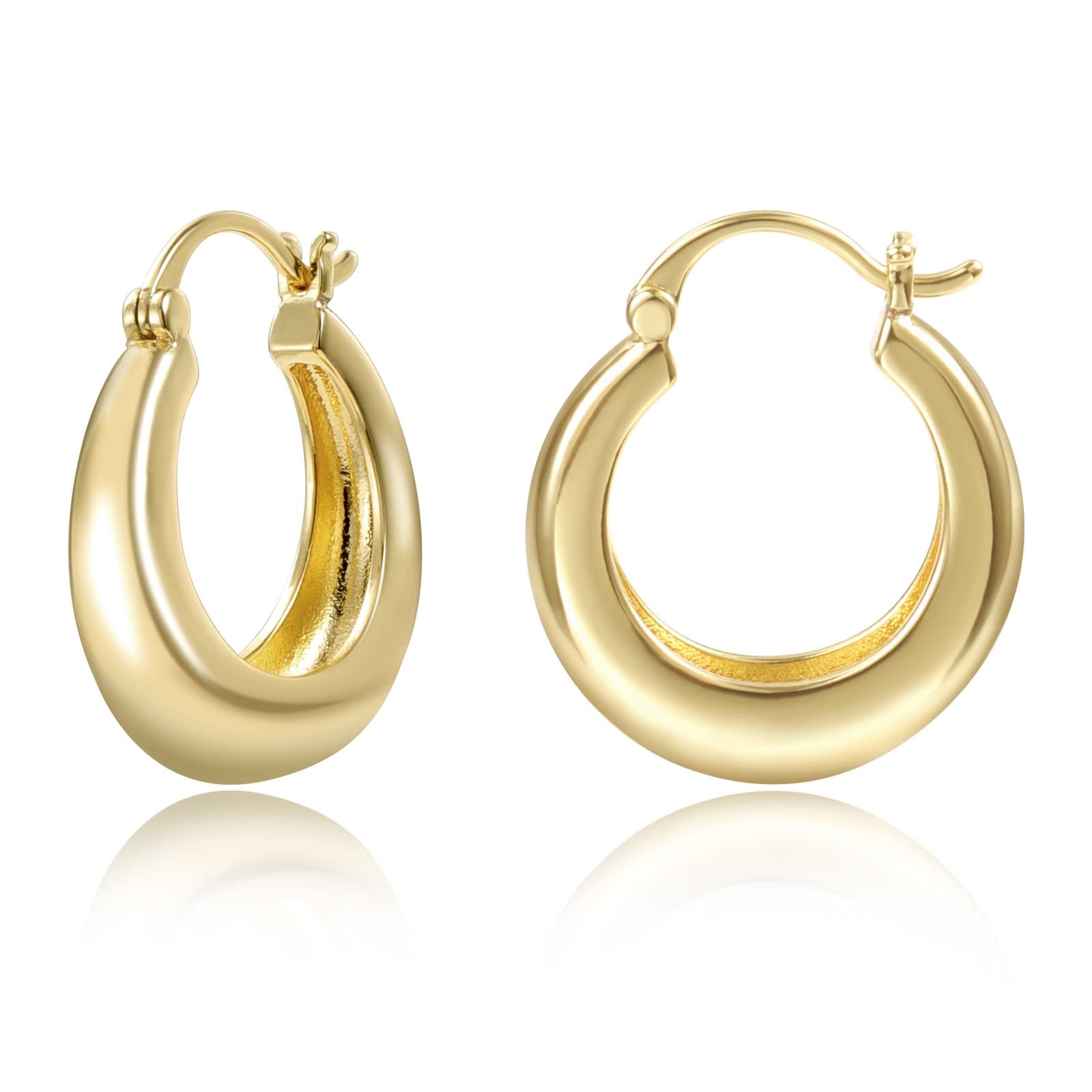 KISSPAT Pendientes de aro para Mujer, pendientes hipoalergénicos pendientes de aro de plata 925 pendientes de oro para mujeres y niñas Regalos Joyas Fiesta