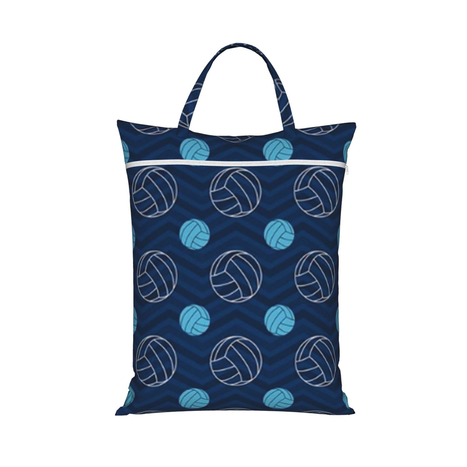 YFSGDLBN blue Volleyball printed Travel dirty laundry bag clothes pack Storage Basket Bag