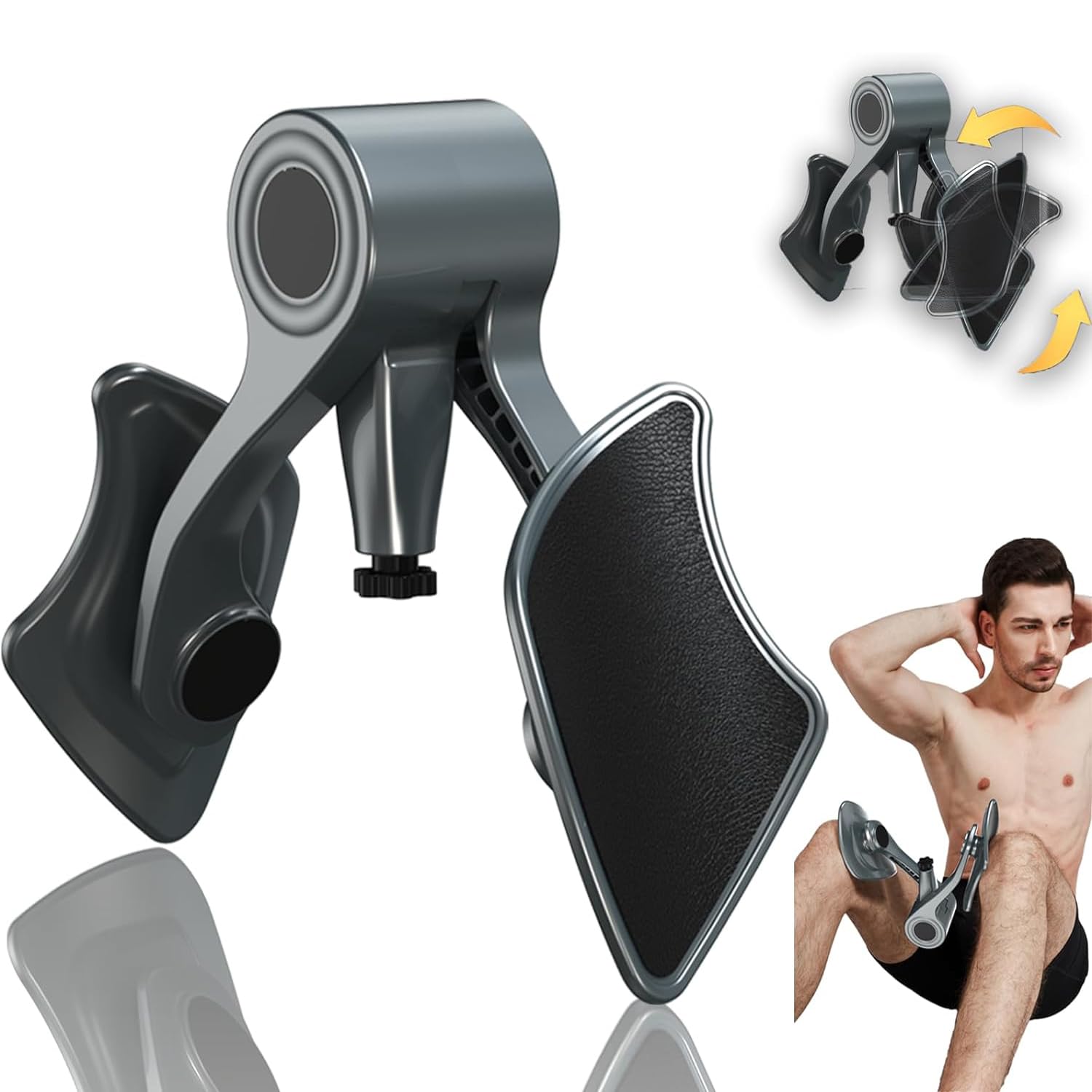 Thigh Exerciser, Upgraded Thigh Master, Inner Thigh Exercise Equipment, kegel Exercise Products for Men, Hip and Pelvic Floor Muscle Trainer, Pelvic Floor Strengthening Device for Women (Black, L)