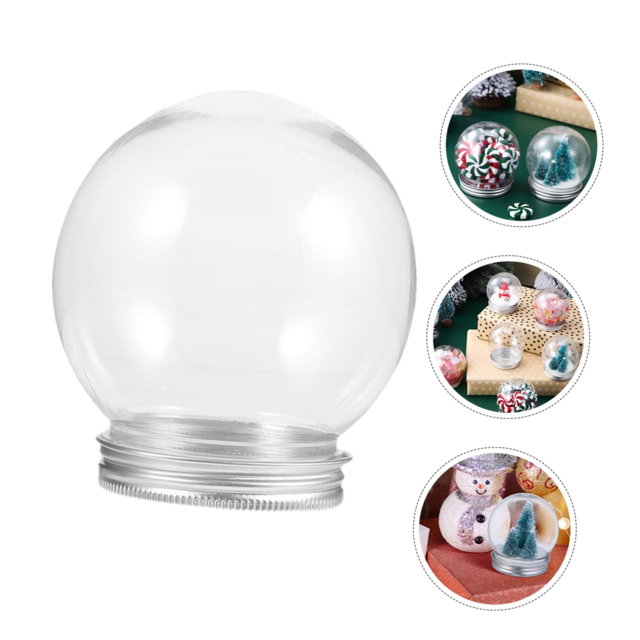 40pezzi Sfere Neve Trasparenti Globetti Fai da Te per Decorazioni Natalizie con Coperchio Facili da Pulire e Riutilizzabili